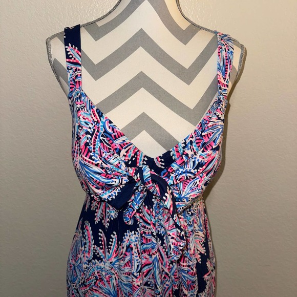 NWT Lilly Pulitzer Maui Miss Shell Blue Oyster Bay Sleeveless Maxi Dress 10 - Picture 5 of 17